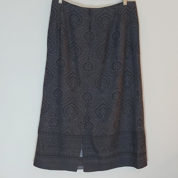 Vintage Pendleton Baroque Gray Wool Max Skirt Fully Lined Size 14 - Picture 2 of 7